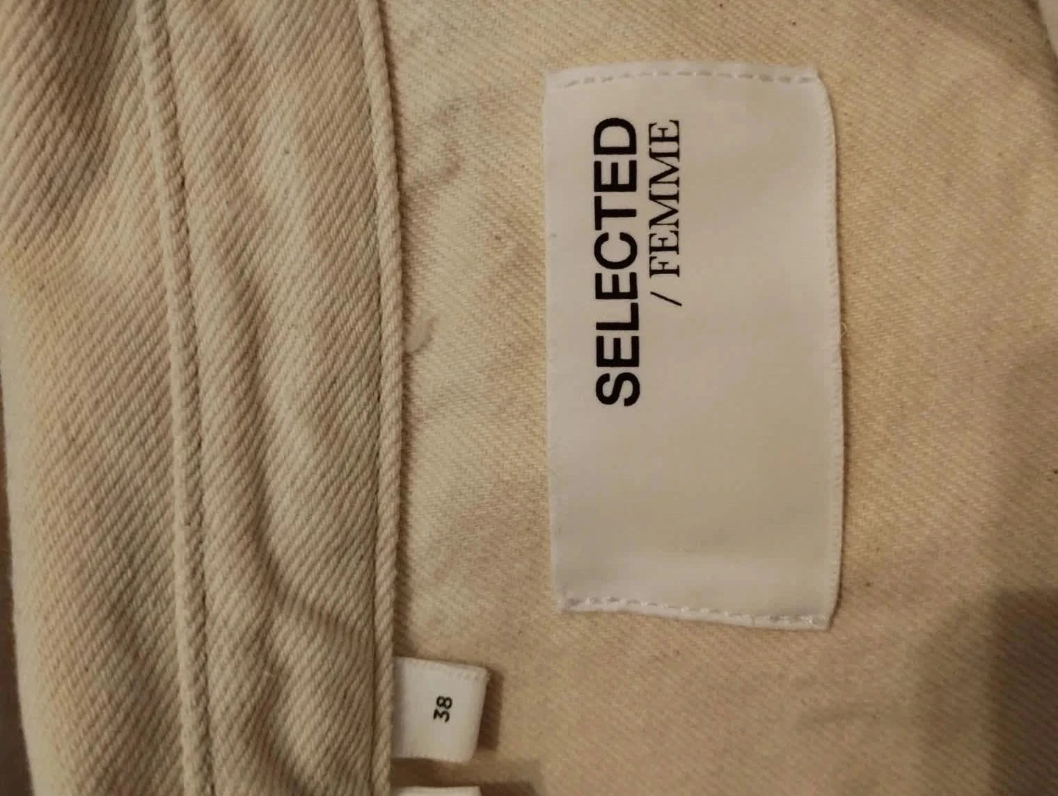 Chaqueta de camisa mujer crema, Selected, T38 – photo 5
